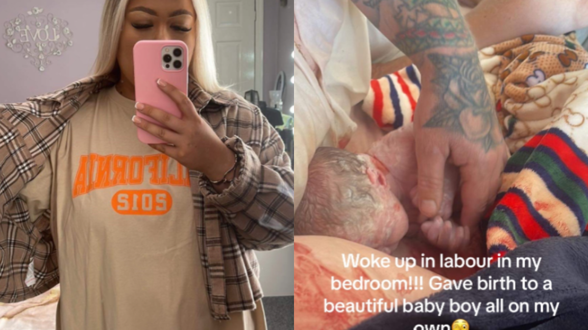 A young woman gave birth to a baby on her first day at work without realizing she was pregnant