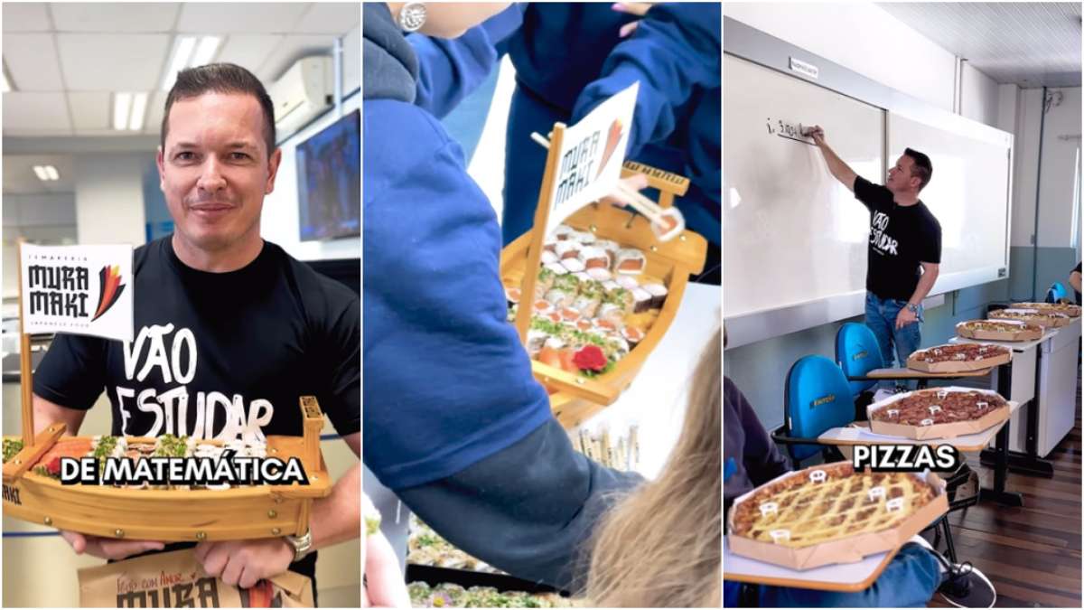 Professor faz sucesso ao servir pizza, churrasco, sushi e outras delícias  em sala de aula