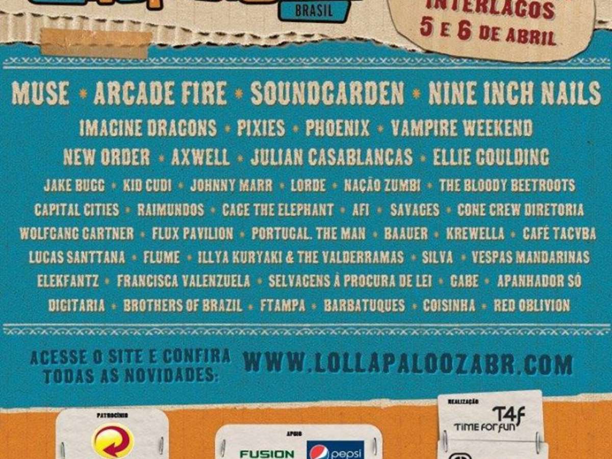Lollapalooza Brazil Lineup Revealed: Arcade Fire, Muse, Nine Inch Nails &  More