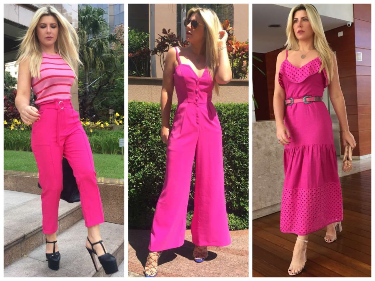 Roupa em crochê para boneca Barbie - conjunto de calça e blusa na cor Rosa  antigo.