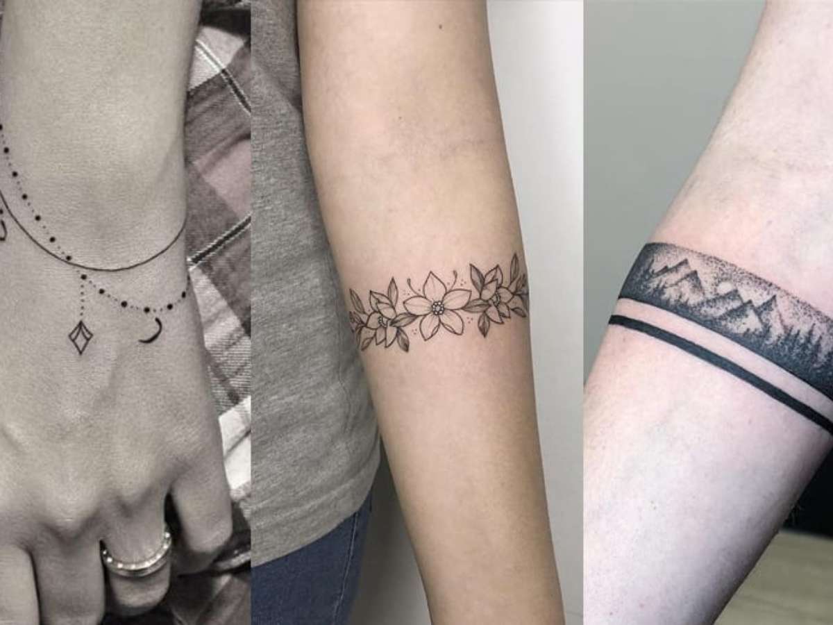 32 ideias de tatuagens de bracelete para se inspirar