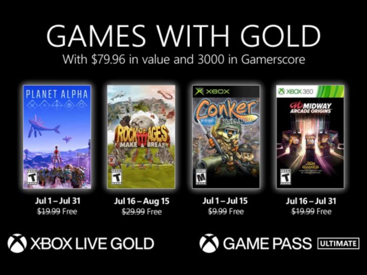 Microsoft revela 4 jogos gratuitos da Xbox Live Gold em 2023