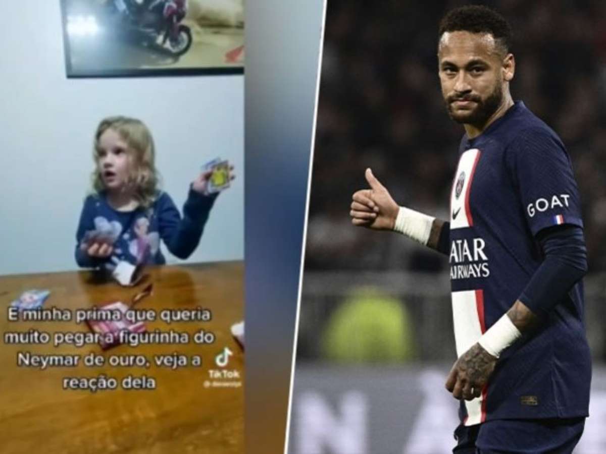 Menino encontra figurinha de Neymar de R$ 10 mil e cola no álbum