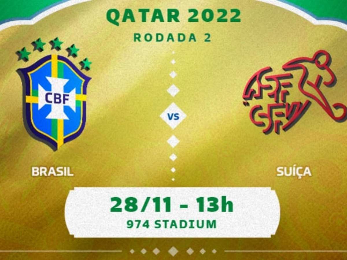 Novembro 2022: Brasil Vs Suíça, Jogo De Futebol Com Bandeiras, jogo futebol  brasil 