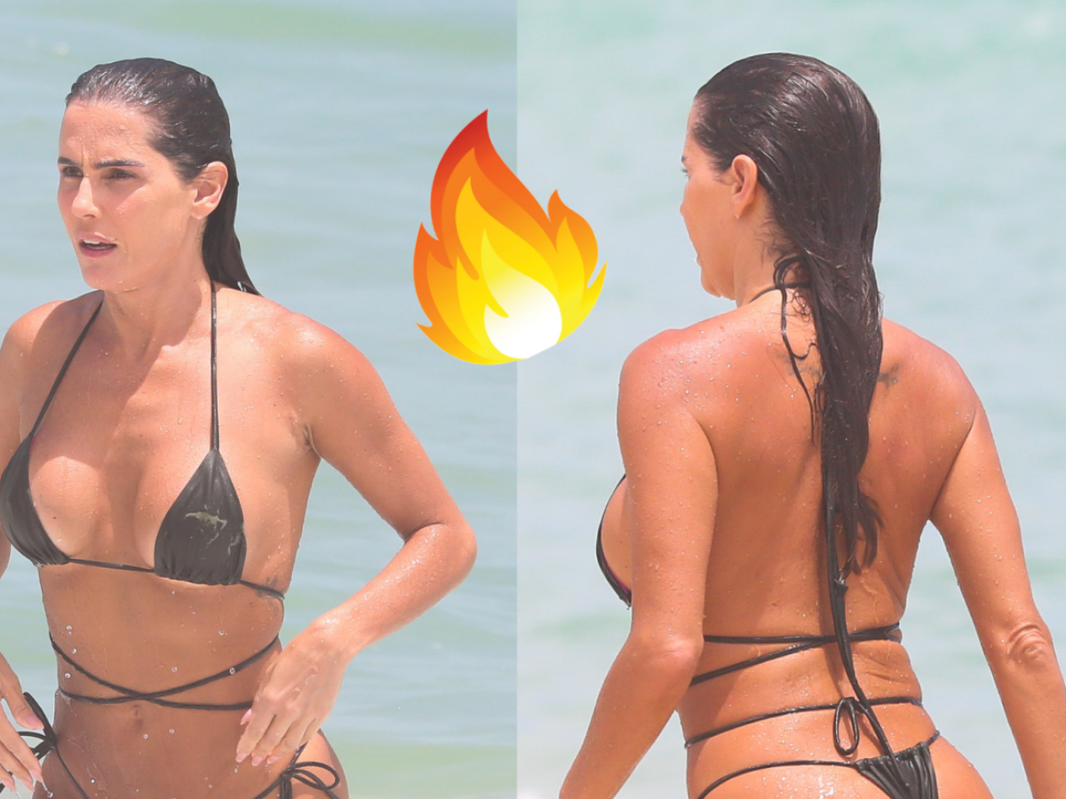 Deborah Secco valoriza bumbum GG em biquíni fio-dental PP. Veja fotos da  atriz na praia!