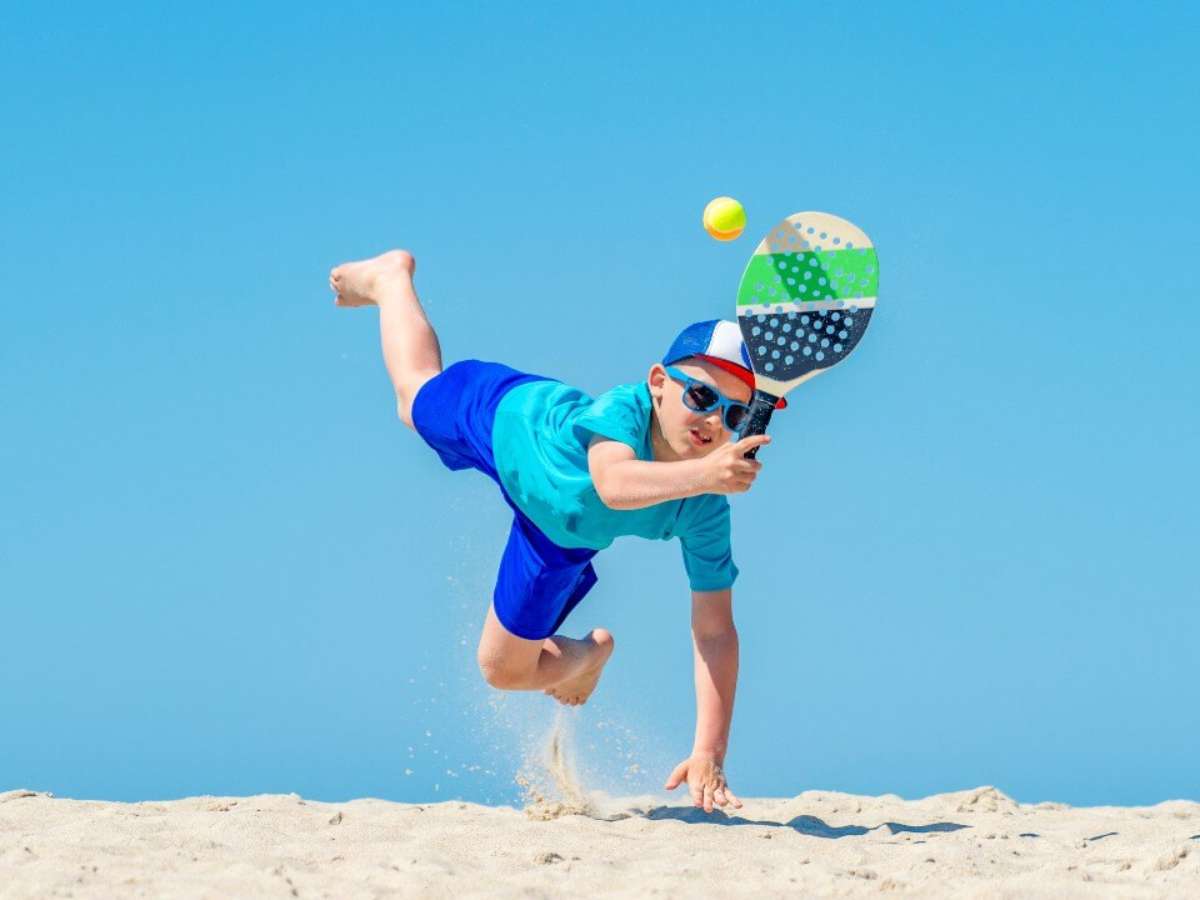 CORHAD 1 Conjunto De Raquete De Tênis De Praia Terno Infantil Brinquedos De  Praia Para Crianças Bola De Remo De Praia Raquete De Tênis Infantil