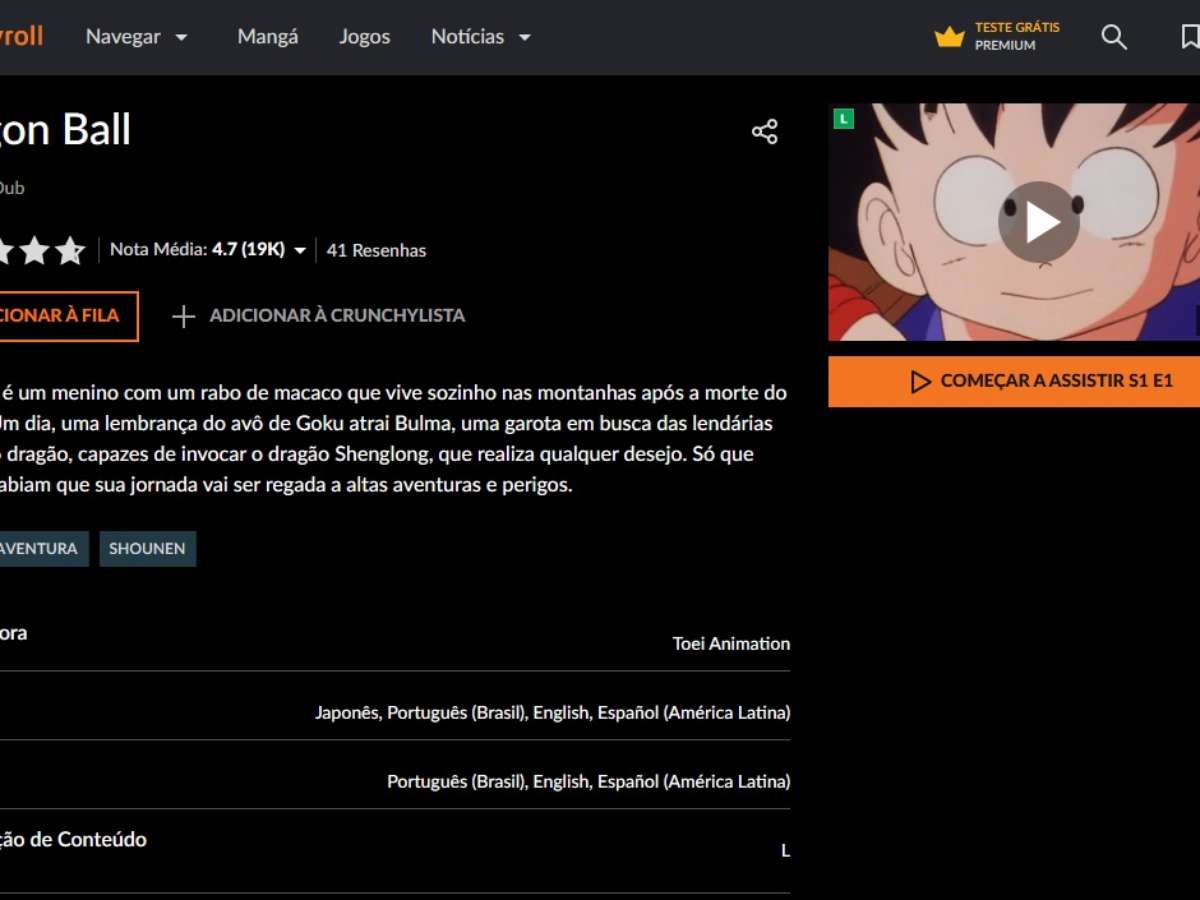 Dragon Ball - Criada por Filmow (filmow), Lista