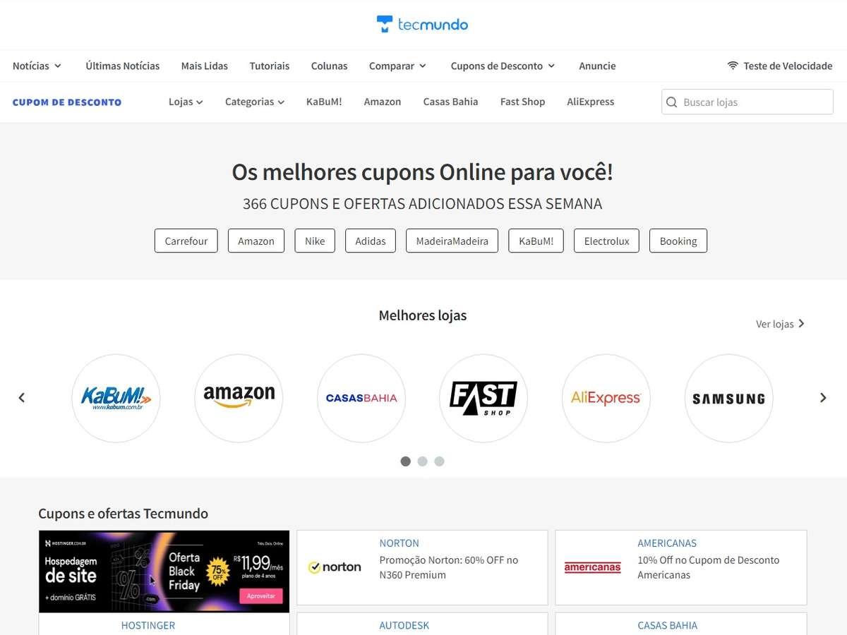 Cupons de desconto e ofertas TecMundo • Comece a economizar