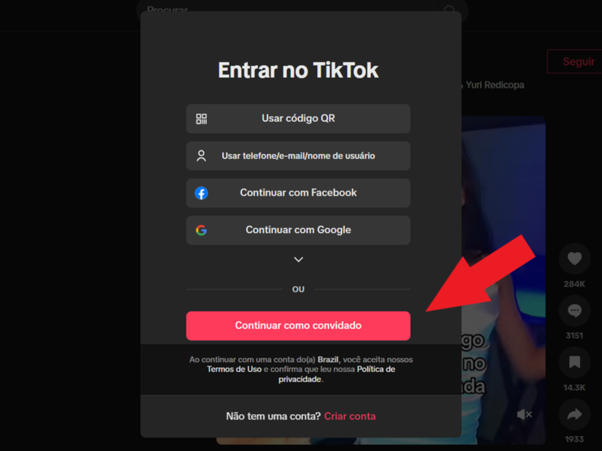 Como assistir vídeos do TikTok sem ter conta na rede social