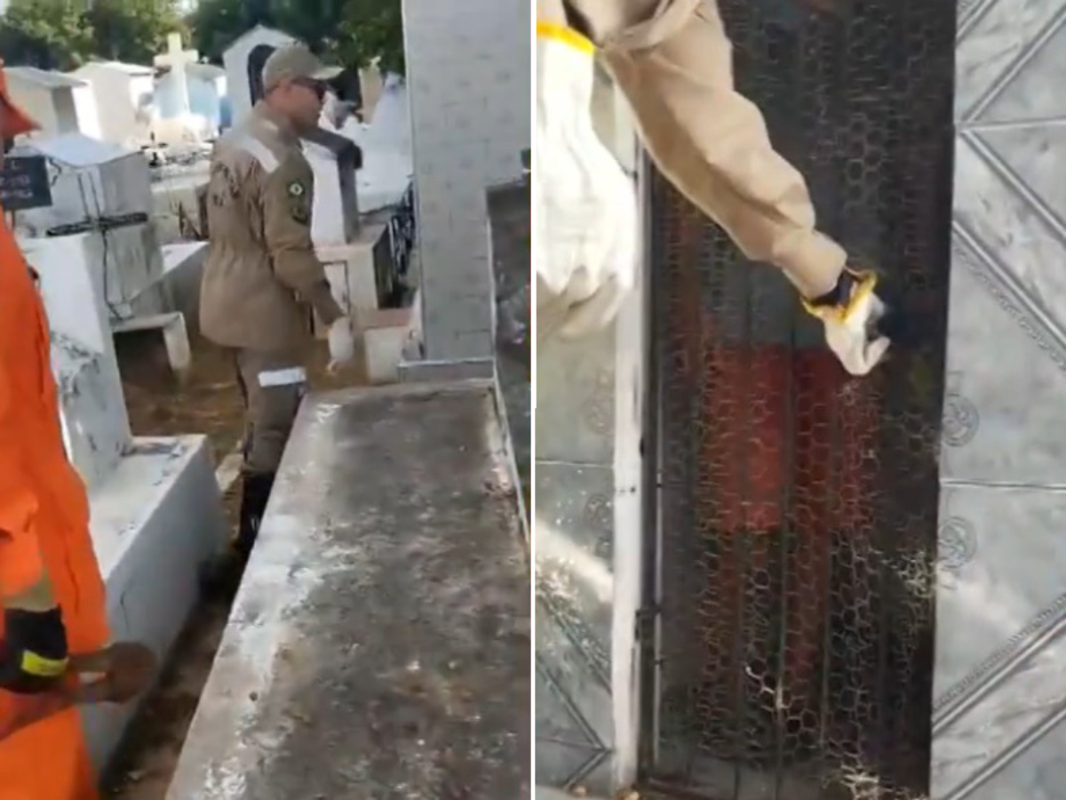 Corpo de Bombeiros resgata jovem que se trancou em sepultura e depois pediu ajuda