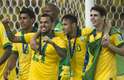Oscar, Neymar, Daniel Alves e Paulinho comemoram o título da Copa das Confederações