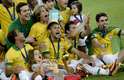 Jogadores do Brasil comemoram o título da Copa das Confederações