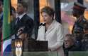 10 de dezembro - A presidente Dilma Rousseff discursa durante a despedida de Mandela