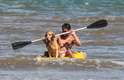 23 de dezembro - A temperatura na praia do Cassino (RS) chegou aos 27ºC, com sensação térmica maior, devido ao sol forte, o que levou até o cachorro a se refrescar no mar