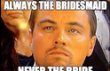 "Sempre a madrinha, nunca a noiva", diz um dos memes que brinca com o fato de DiCaprio nunca ter conquistado um Oscar