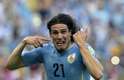 Atacante uruguaio comemora gol de pênalti contra a Costa Rica, na estreia da equipe na Copa do Mundo