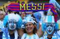 Torcedores da Argentina e Irã esquentam o Estádio Mineirão neste sábado (21) em jogo da Copa do Mundo. As cores azul e branco dominam as arquibancadas