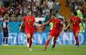 Vertonghen e Meunier comemoram o primeiro gol da Bélgica