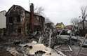 Dia 25/2 - Casa destruída em Kiev, na Ucrânia, durante invasão russa
