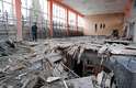 Dia 5/3 - Um centro esportivo foi destruído durante a invasão russa na cidade de Kharkiv