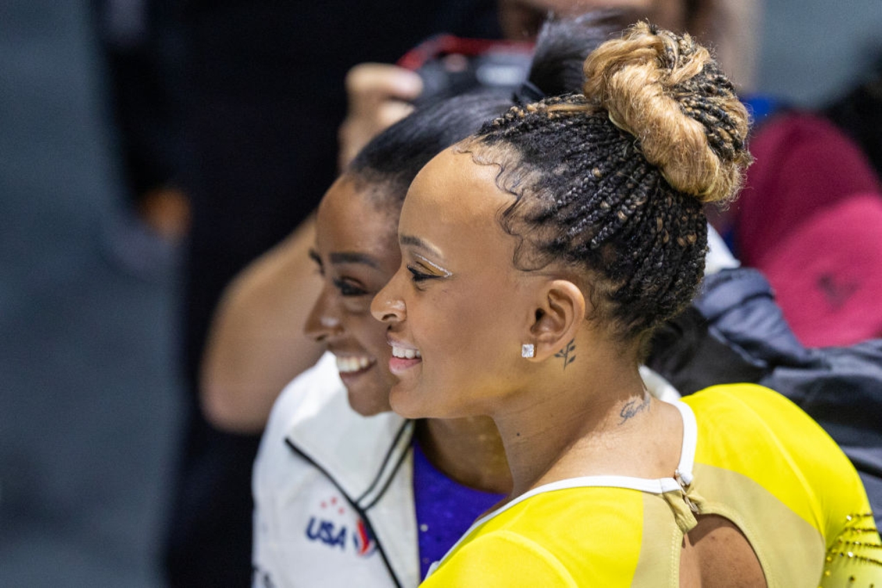 Biles e Rebeca em 2023: amizade acima da rivalidade
