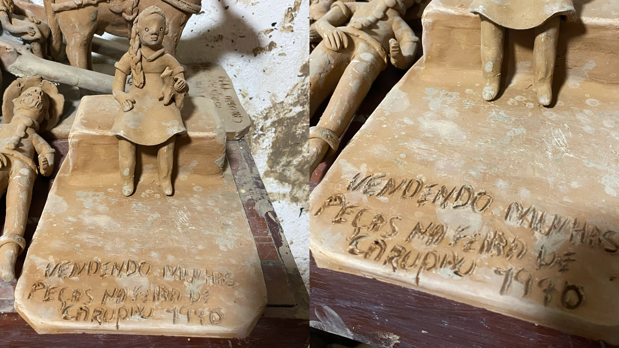 Pe&ccedil;a "Vendendo minhas pe&ccedil;as na feira de Caruaru 1970" feita por Terezinha Gonzaga