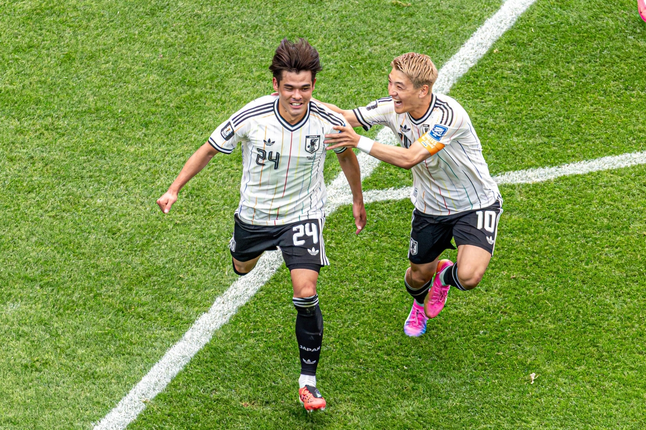 Kaishu Sano comemora gol contra o Brasil