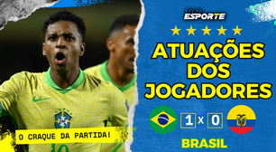 Desempenho dos jogadores do Brasil na vitória de 1 a 0 no Equador