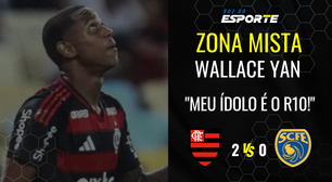 Emocionado atacante do flamengo Wallace Yan diz que sua inspiração é R10 e faz homenagem ao tio