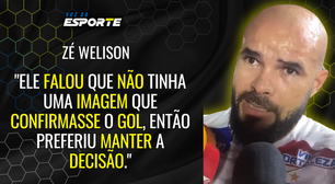 Zé Welison fala sobre a decisão do arbitro em não marcar gol do Fortaleza mesmo depois de analisar o VAR.