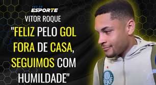 Vitor Roque celebra gol e prega humildade do Palmeiras na sequencia da teporada