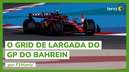 O grid de largada do GP do Bahrein
