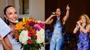 Ivete Sangalo recebe flores de Shakira