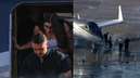 Veja momento em que Flávio Bolsonaro e família desembarcam de avião