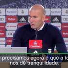 Para Zidane, torcida tem que dar carinho