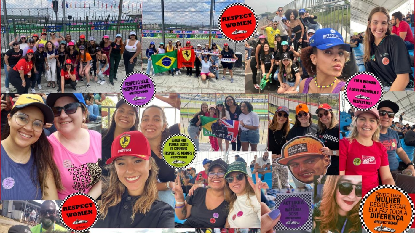 Registros das mulheres nos mais diversos setores de Interlagos no GP de 2022  Foto: Respect Woman / Divulgação