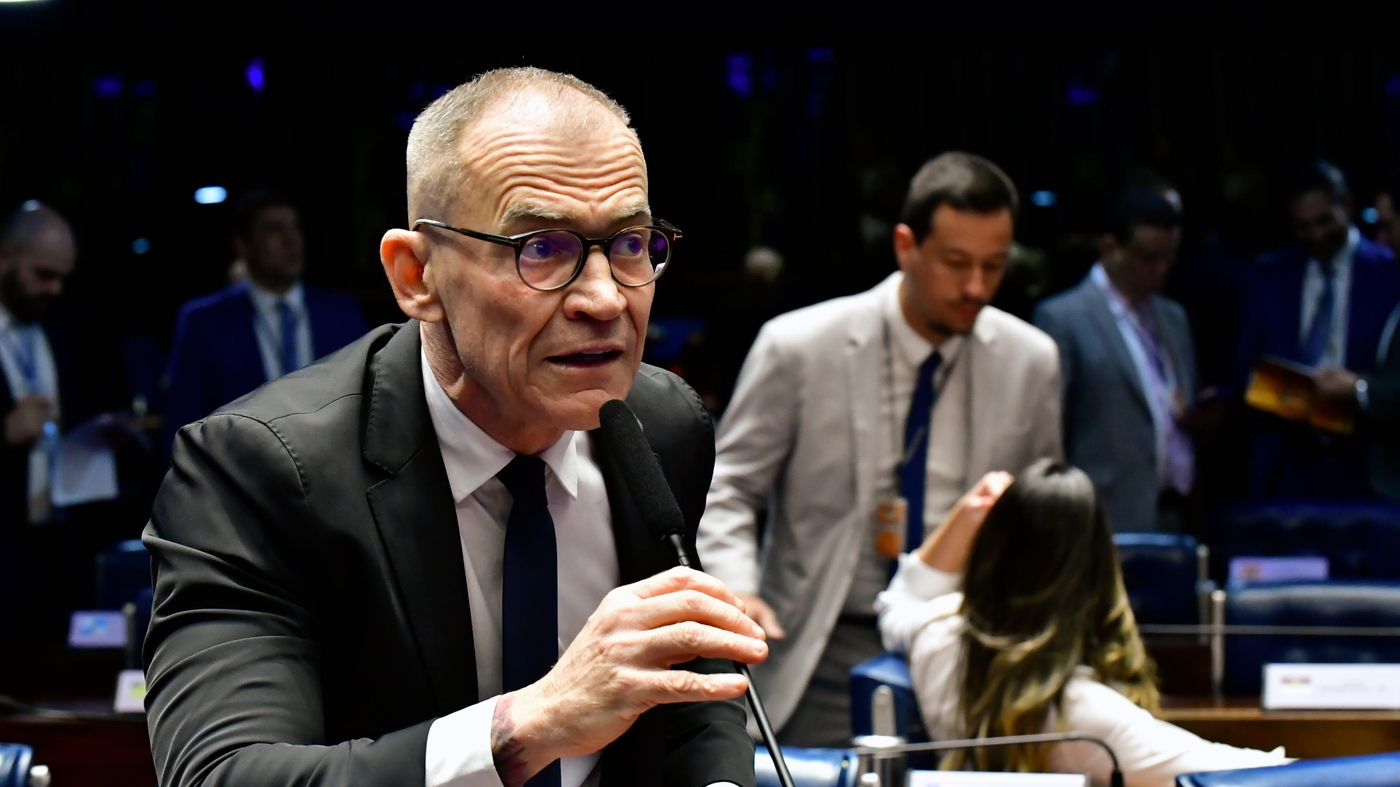 Senador Fabiano Contarato (PT-ES) durante sessão do Senado  Foto: Waldemir Barreto/Agência Senado