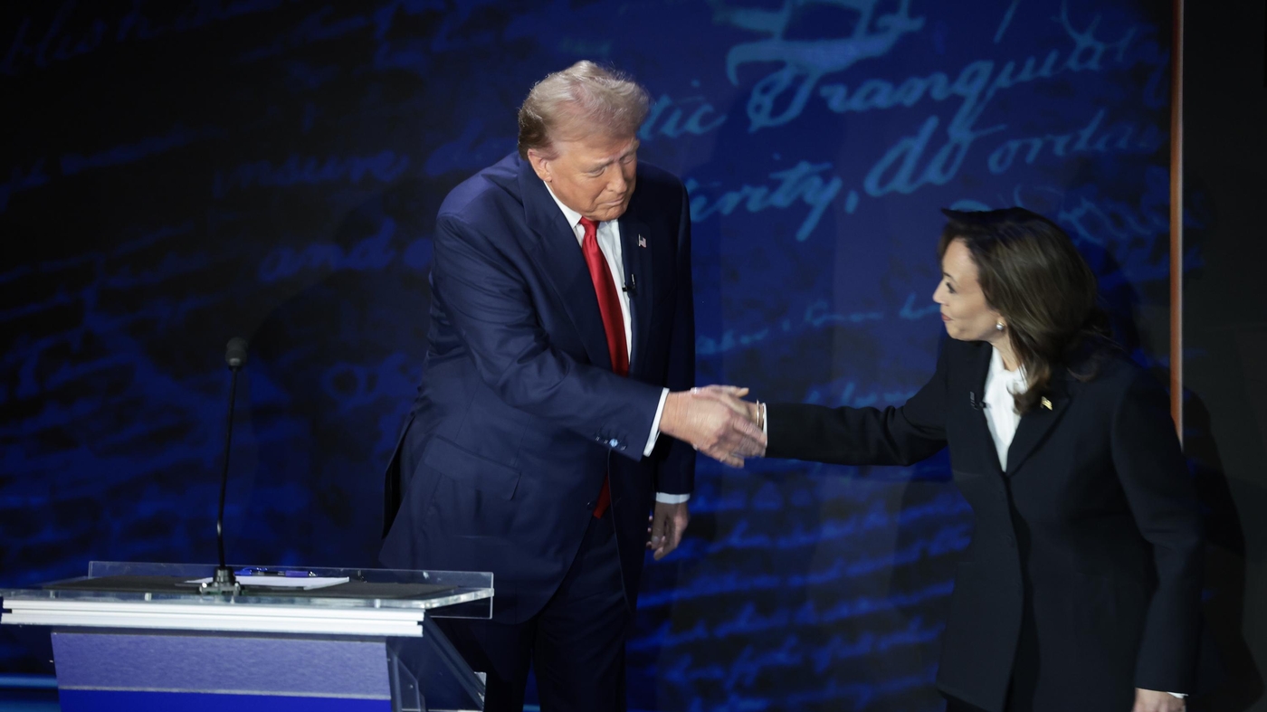 Donald Trump e Kamala Harris disputam eleição nesta terça-feira  Foto: Win McNamee/Getty Images