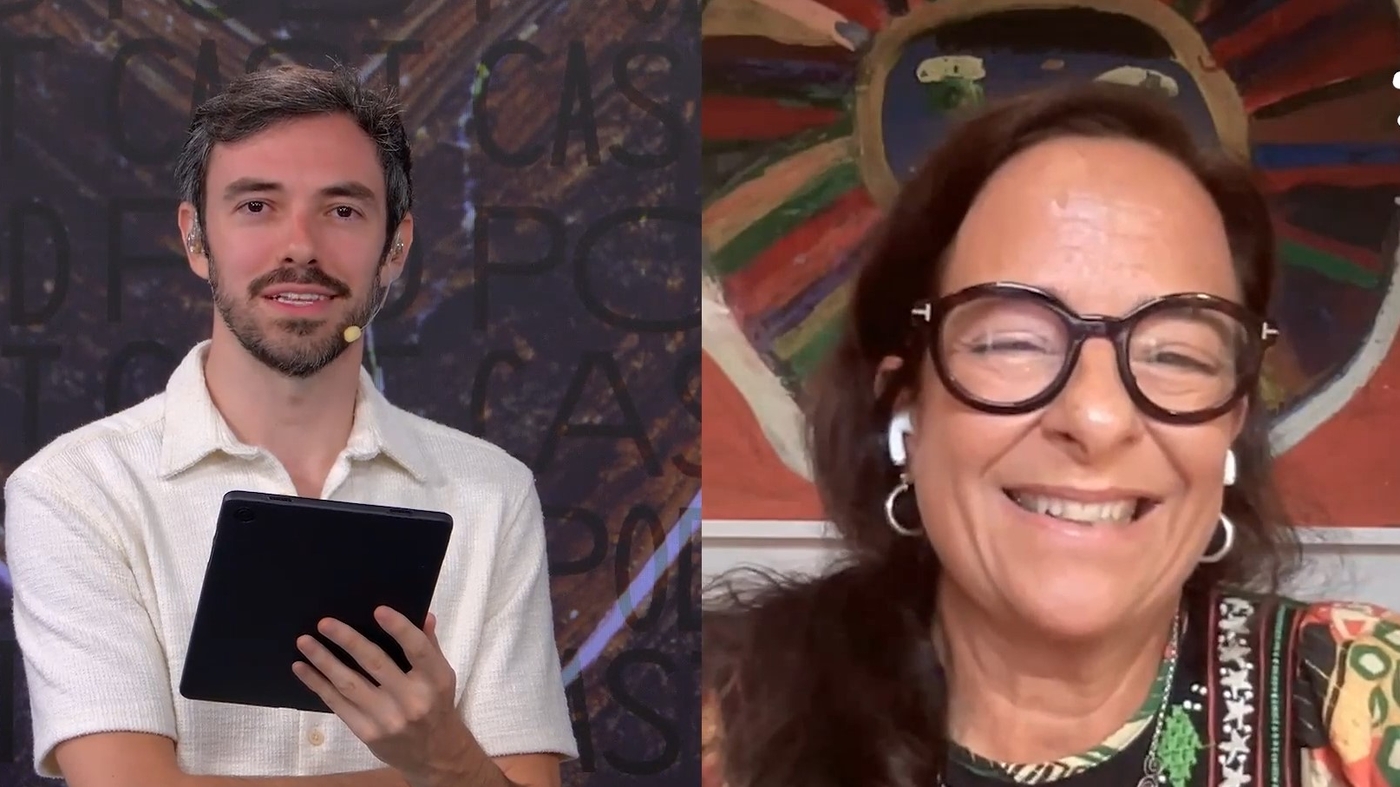 Bia Saldanha conversa com Victor Cremasco no 5º episódio do podcast Futuro Vivo  Foto: Futuro Vivo