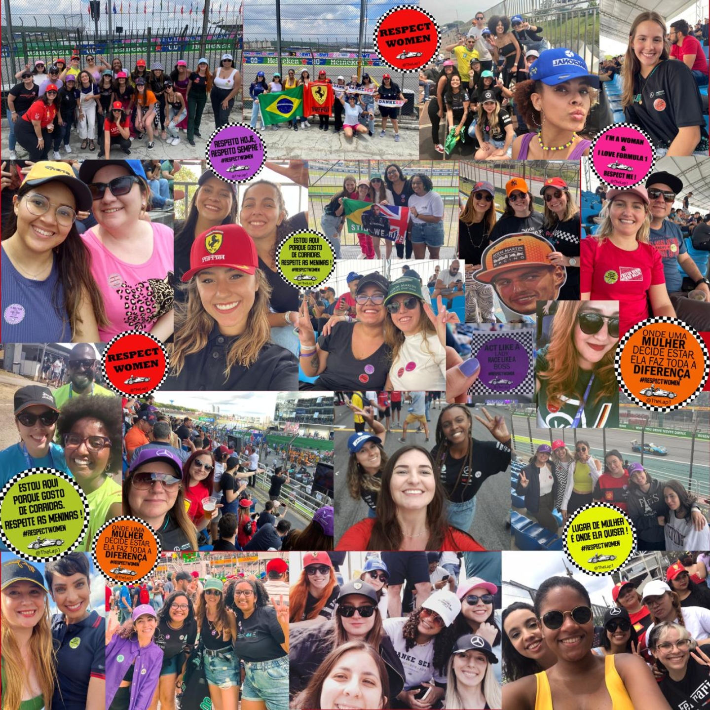 Registros das mulheres nos mais diversos setores de Interlagos no GP de 2022  Foto: Respect Woman / Divulgação