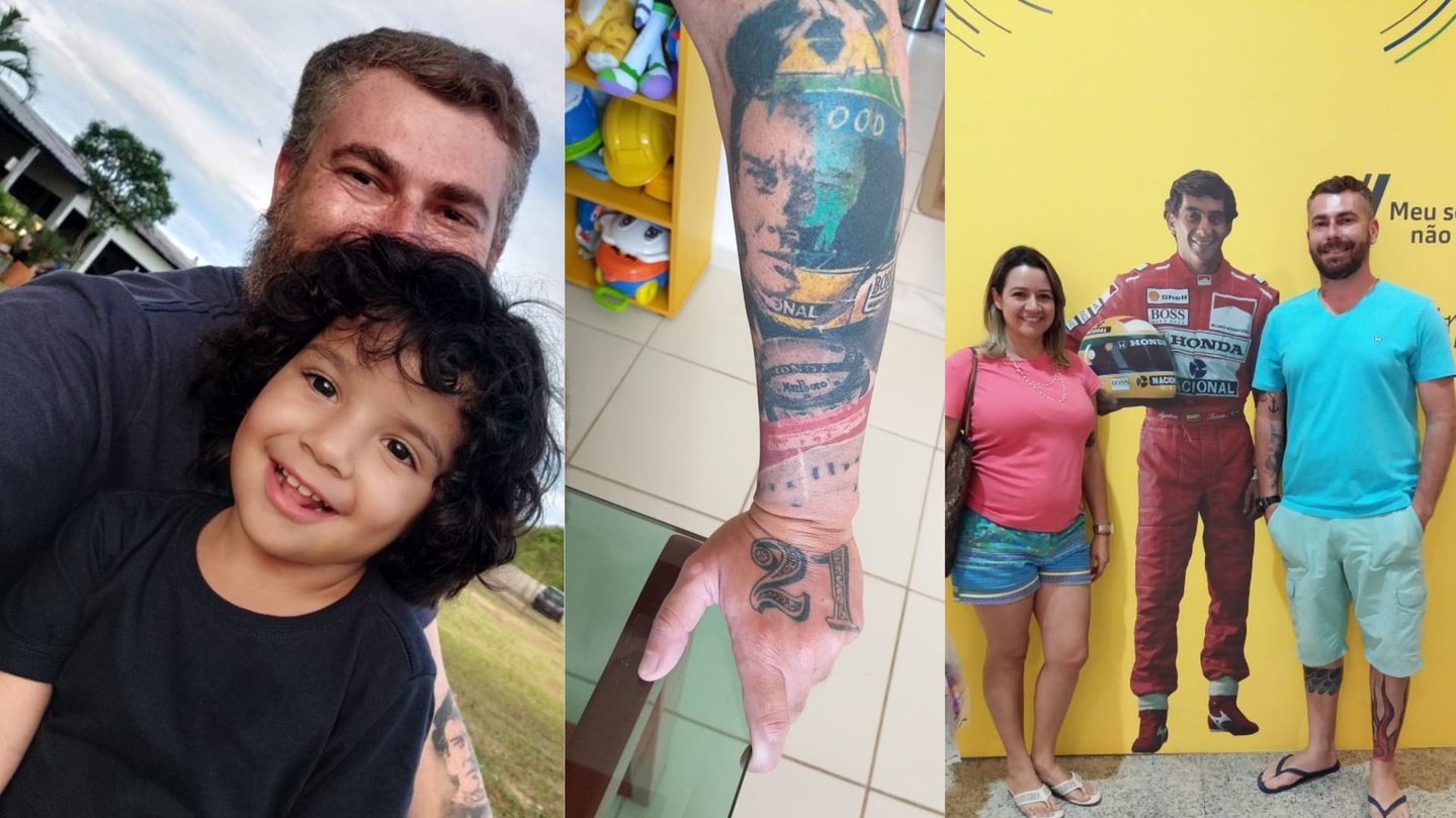30 anos sem Senna: fã tem tatuagem, decoração da casa e até nome do filho em homenagem a piloto  Foto: Arquivo Pessoal