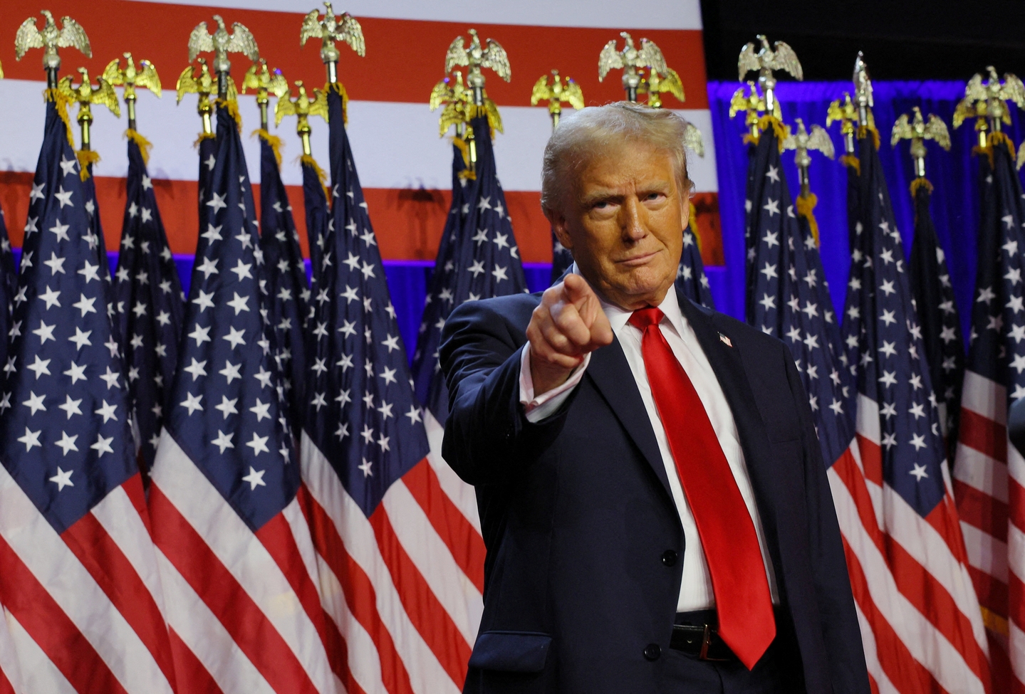 Trump discursa como presidente eleito após vencer eleição na Pensilvânia  Foto: REUTERS/Brian Snyder