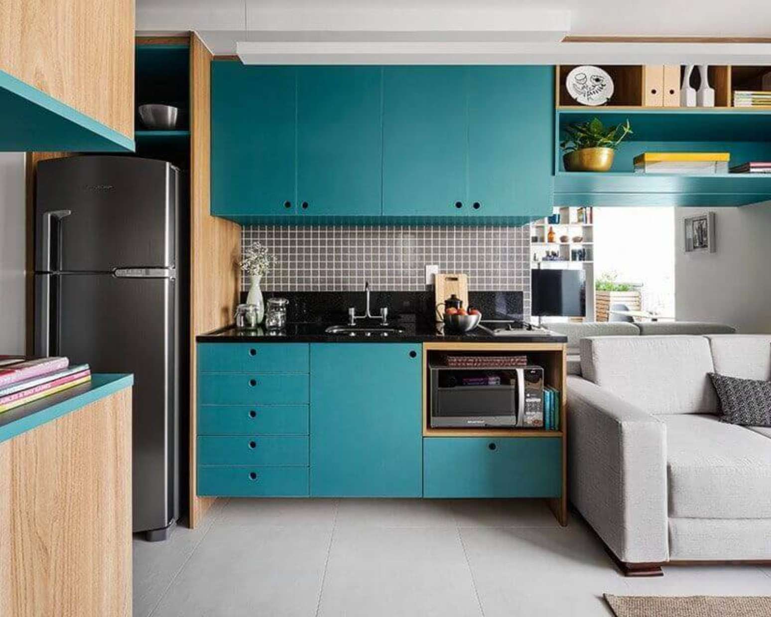 Armário de Cozinha Azul: Veja Como Usar +59 Modelos Lindos
