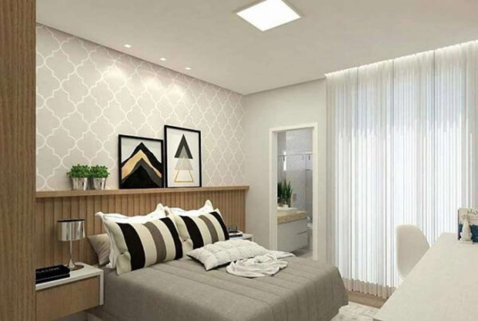 Quarto Com Suíte: +53 Projetos Integrados de Tirar o Fôlego