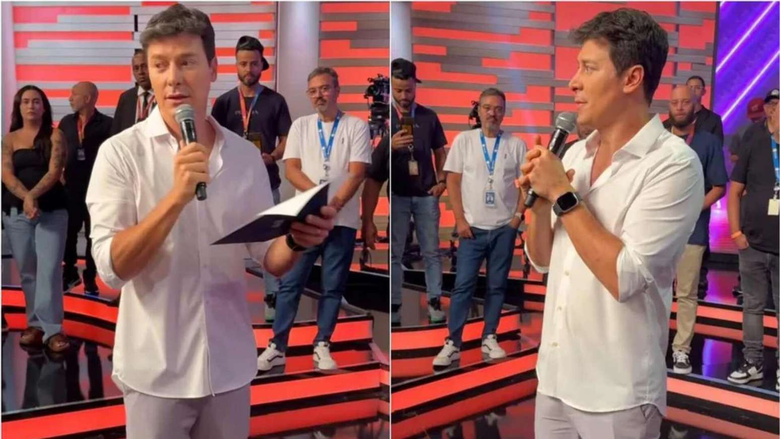 Chorou! Veja como foi a despedida de Rodrigo Faro em última gravação na ...