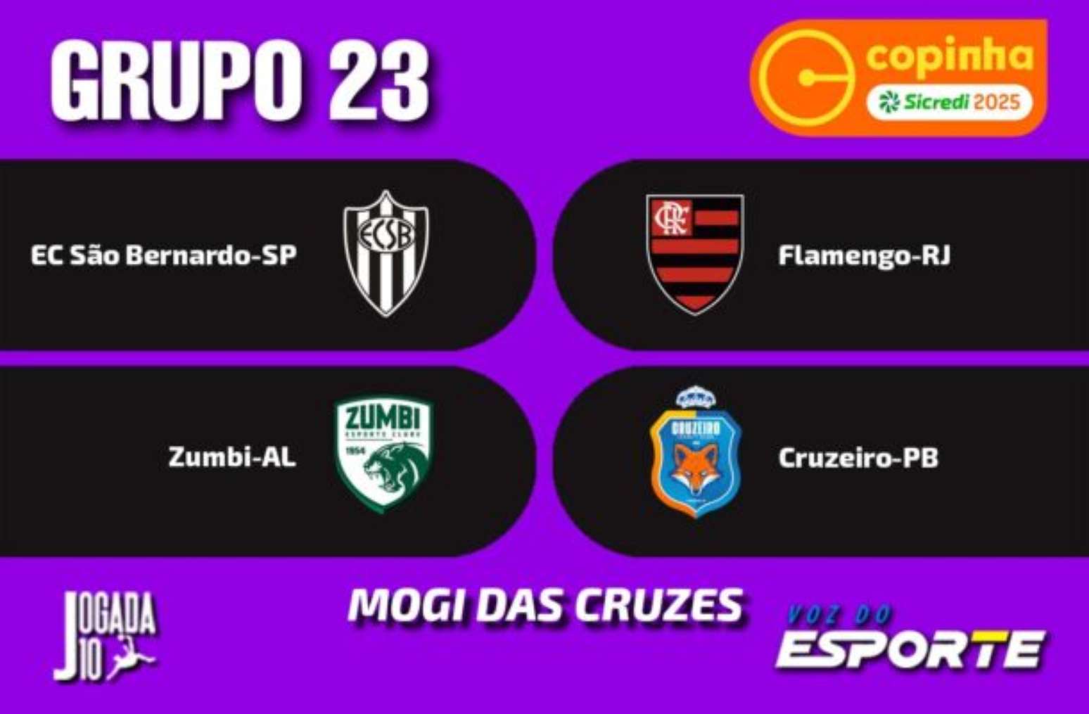 Zumbi x Flamengo, AO VIVO, com a Voz do Esporte, às 20h30