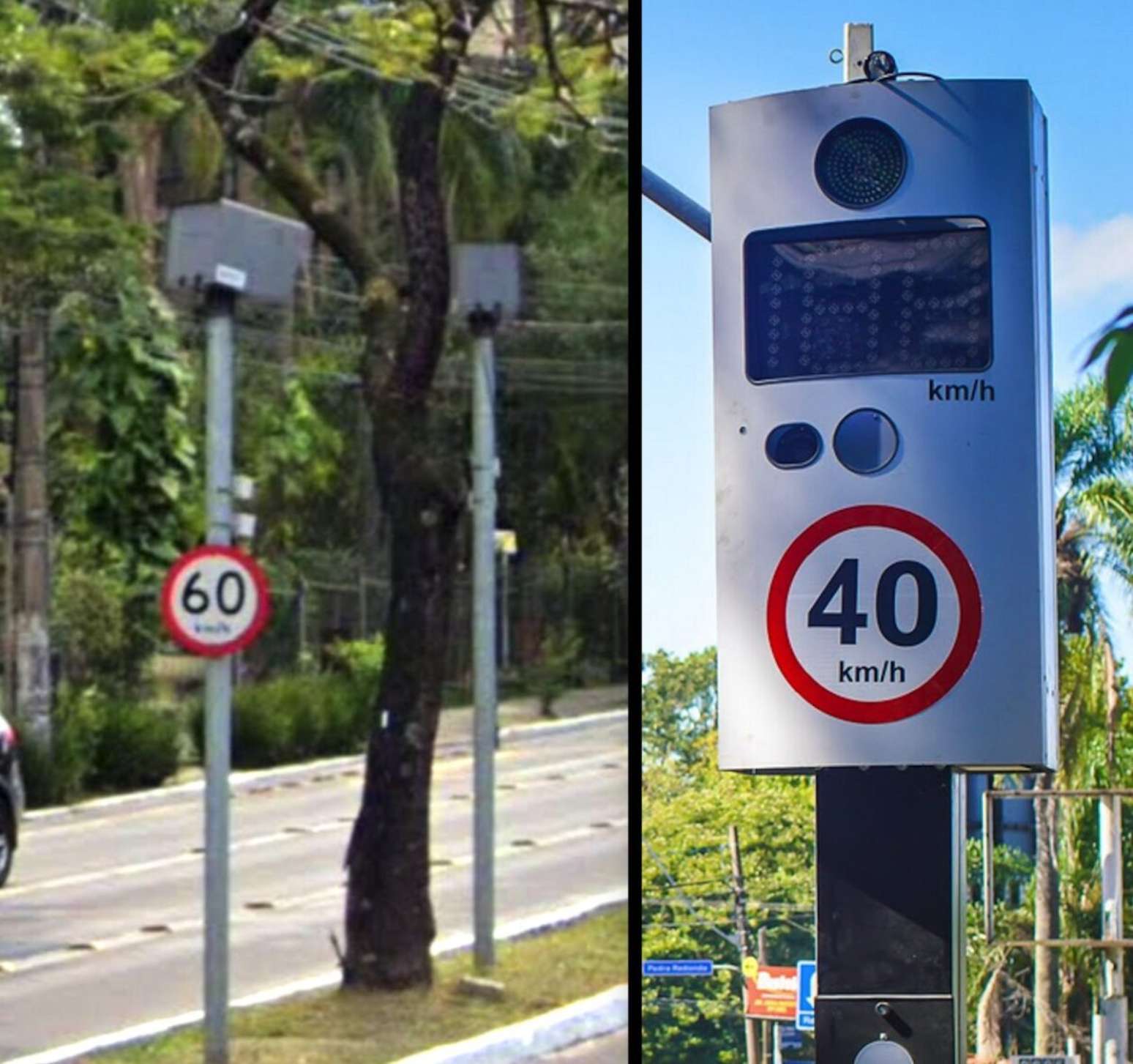 60km/h ou 40km/h? Confusão entre 2 tipos de radares fixos gera pequenos ...