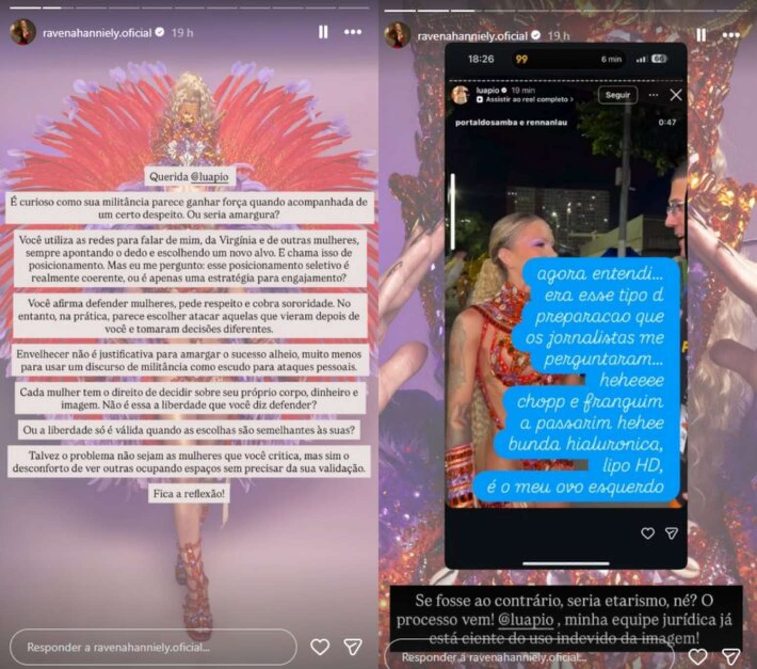 Musa da Estácio de Sá avisa que vai processar Luana Piovani após ...