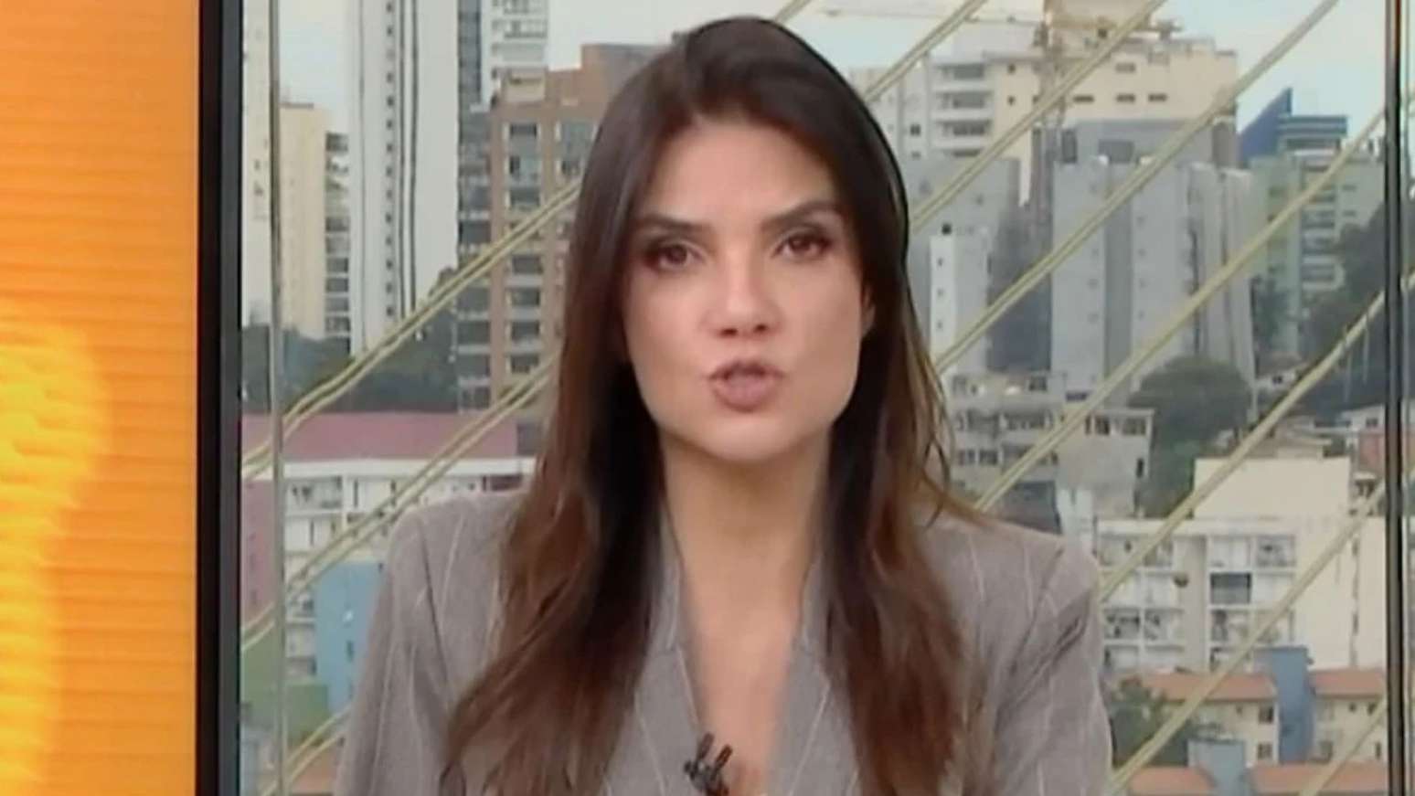 Sabina Simonato durante apresentação do Bom Dia São Paulo