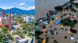 Cidades ficam debaixo d'água no RS; veja antes e depois de áreas afetadas